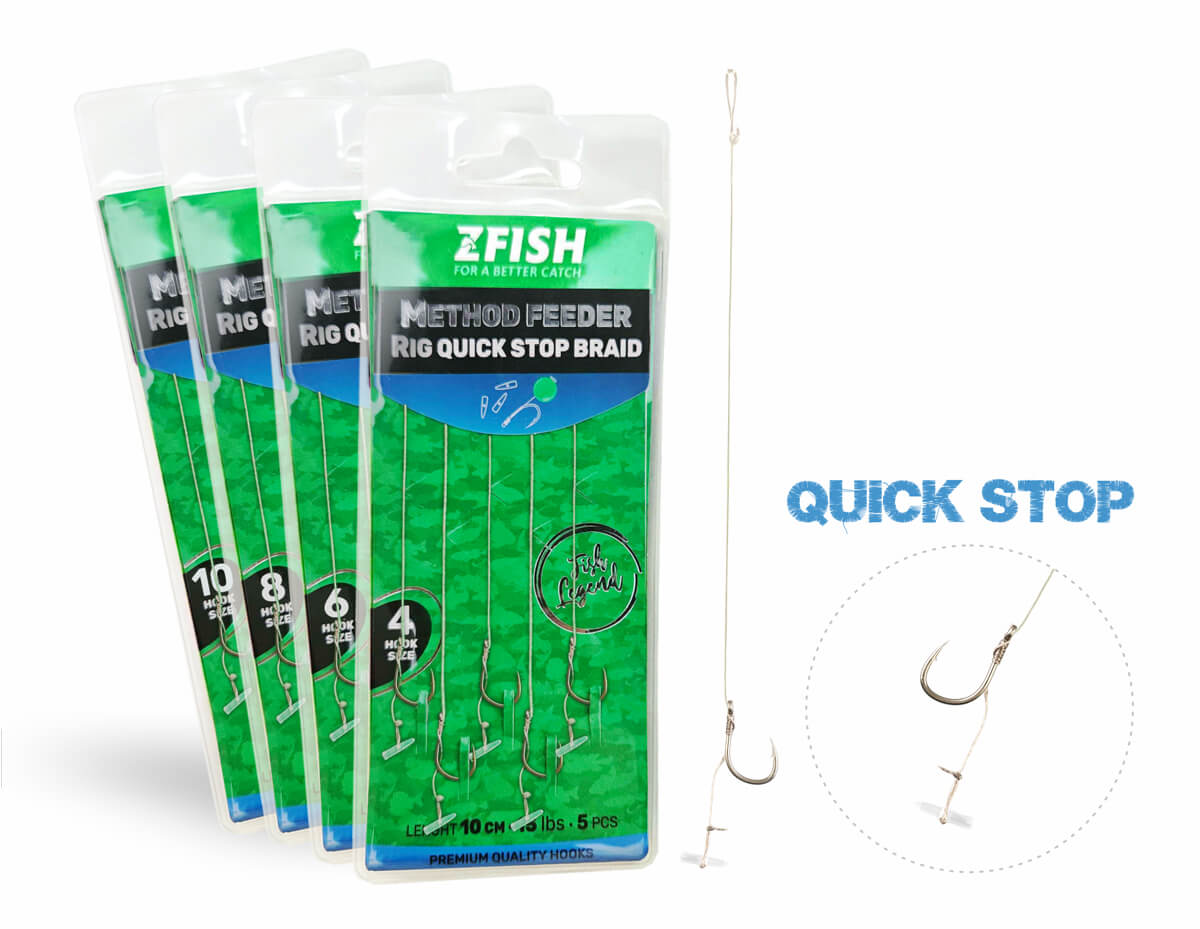 ZFISH Przypon Method Feeder Rig Quick Stop Braid 5 szt