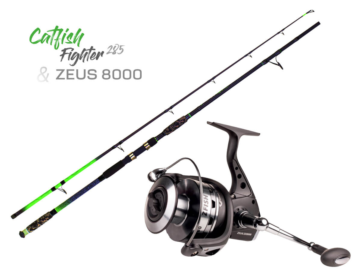 ZFISH Wędka Combo Catfish Fighter 2,85 m/100-300 g + kołowrotek Zeus ZX 8000
