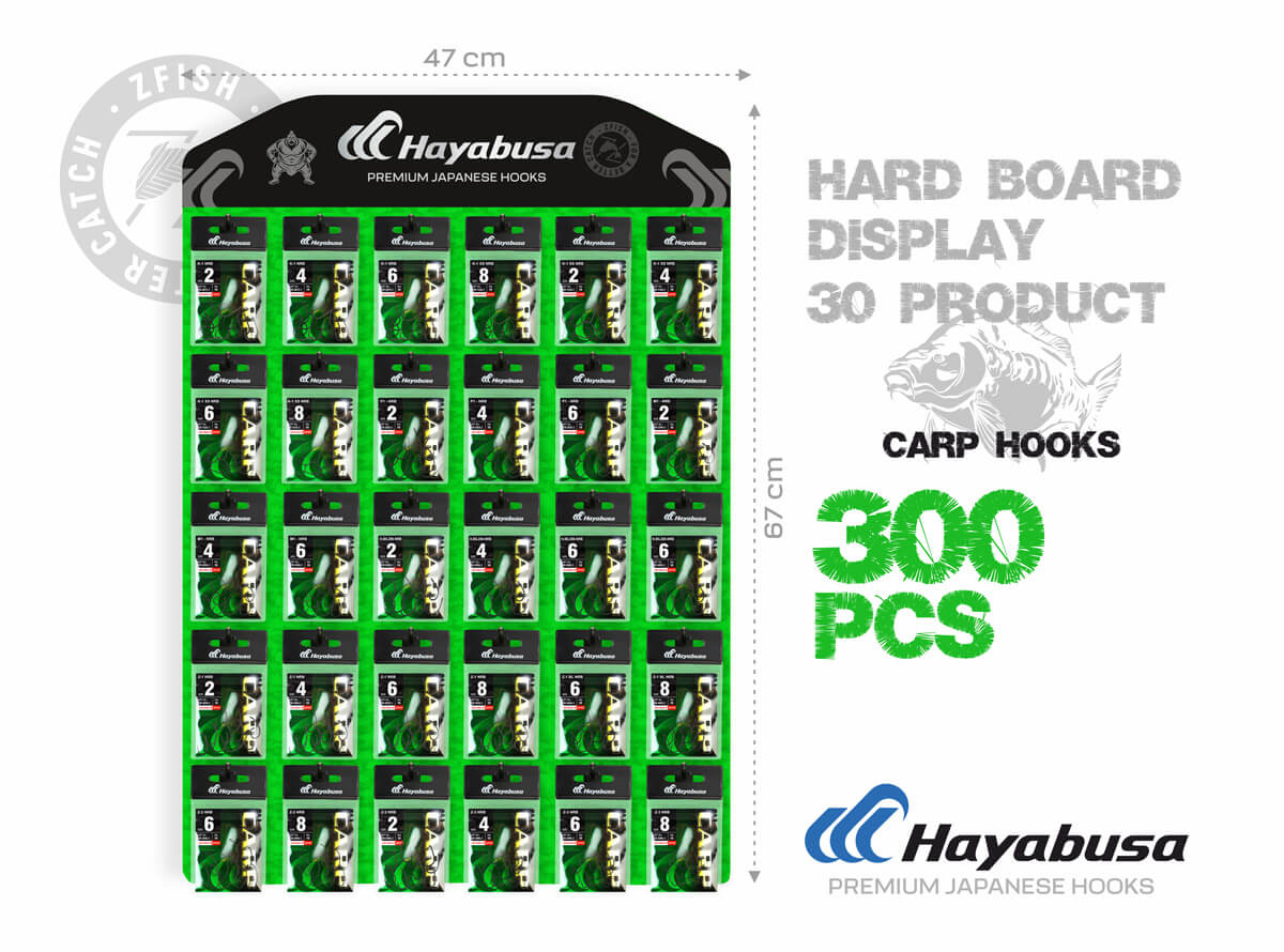 Hayabusa Zestaw promocyjny haczyków karpiowych + bezpłatna tablica sprzedaży!