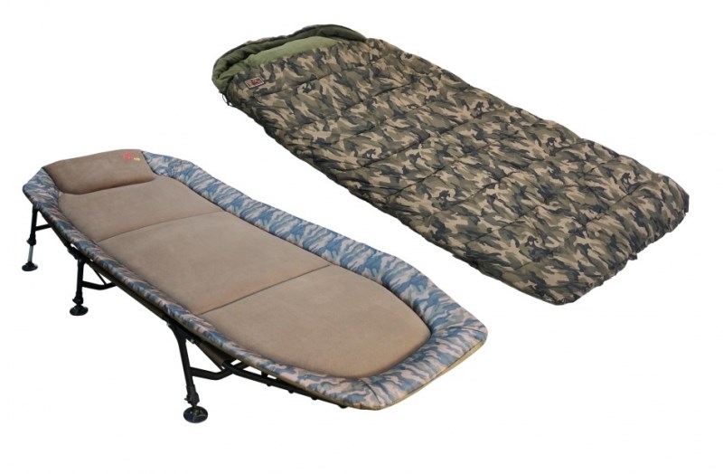 ZFISH Zestaw Camo Leżak + Śpiwór, Łóżko + Śpiwór